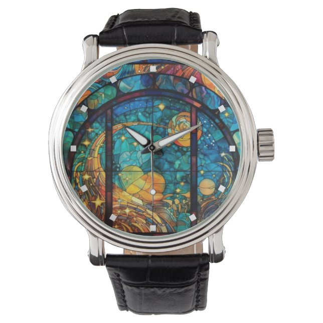 Heavenly Glas in lood Artwork Watch Horloge (Voorkant)