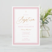 Heavenly Grace Baptism Invitation (Pink) (Debout devant)