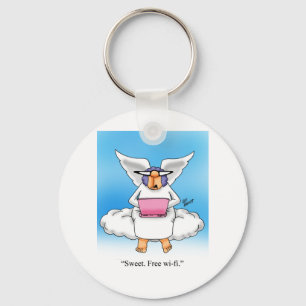Heavenly Humor Angel Computer Cartoon Gift! Sleutelhanger