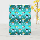 Heavenly KerstAngels Pattern Kaart (Gele Bloem)