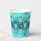 Heavenly KerstAngels Pattern Papieren Bekers (Links)