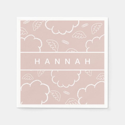 Heavenly Personalized Angel Halo Cloud  Pink   Servet (Voorkant)
