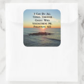 HEAVENLY PHILIPPIANS 4:13 SCRIPTURE DESIGN VIERKANTE STICKER (Tas)