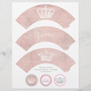 Heavenly Princess Cupcake Wraps & Toppers