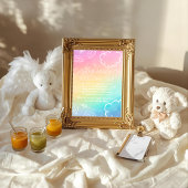 Heavenly Rainbow Baby Food Challenge Game Sign Kaart