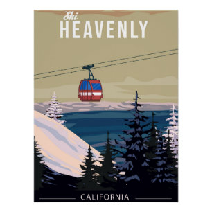 Heavenly Ski Travel Resort poster vintage Perfect Poster
