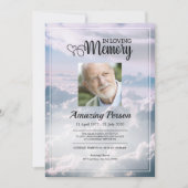 Heavenly sky Funeral order of service Invitation Kaart (Voorkant)