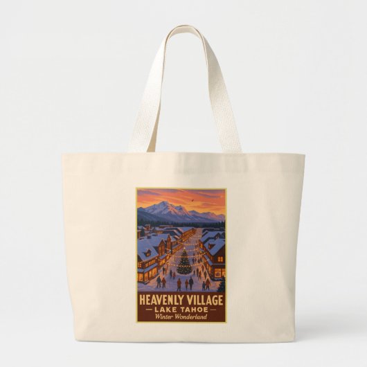 Heavenly Village Lake Tahoe Winter Wonderland Grote Tote Bag (Voorkant)