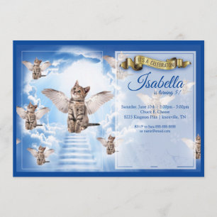 Heaven's Cat Birthday Invitation Kaart