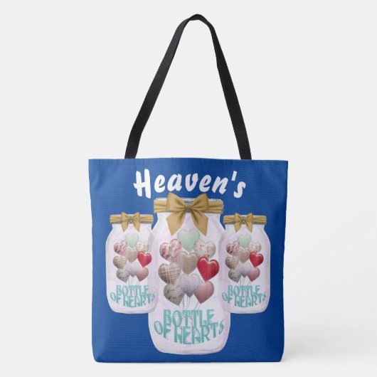 Heaven's flesje met hartenschouder-Canvas tas (Voorkant)