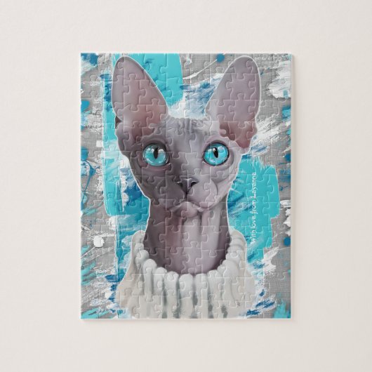 Heavens in de ogen (Sphynx cat) Legpuzzel (Verticaal)