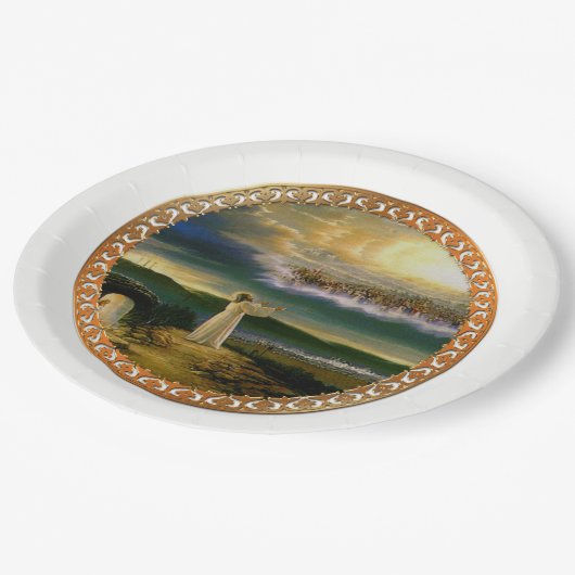 Heavens verwelkomen omhelzing Jezus in de schemeri Papieren Bordje (Gekanteld)