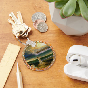 Heavens verwelkomen omhelzing Jezus in de schemeri Sleutelhanger