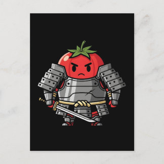 Heavy Armored Tomato Samurai Warrior Illustration Briefkaart