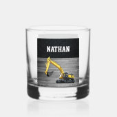Heavy Equipment graafmachine bouw Mannen Whisky Glas (Achterkant)