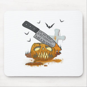 Heavy Equipment Mechanic Grappig Halloween feest Muismat