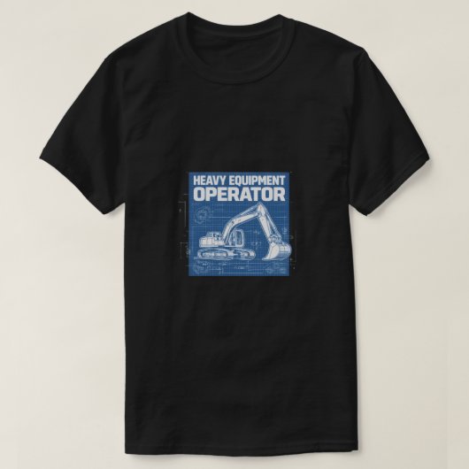 Heavy Equipment Operator Blueprint T-shirt (Design voorkant)