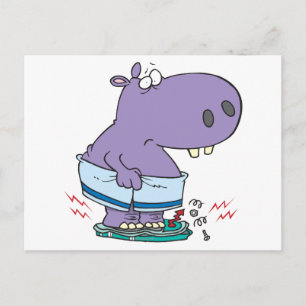 Heavy hippo Breaking Scale Dieet humor Briefkaart