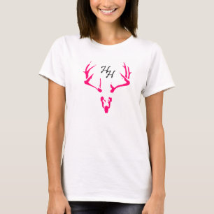 Heavy Hitters t-shirt. wit met roze logo T-shirt