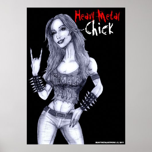 Heavy Metal Chick Poster (Voorkant)