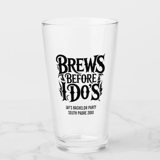 Heavy Metal Custom Bachelor Party Rock N' Roll Glas (Voorkant)