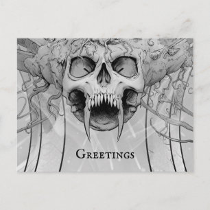 Heavy Metal Death Skull Graveyard Briefkaart