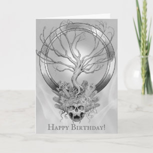 Heavy Metal Death Skull Graveyard Gevouwen Verjaar Kaart