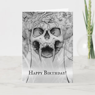 Heavy Metal Death Skull Graveyard Verjaardag Kaart