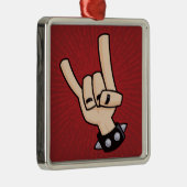 Heavy Metal Devil Horns Metalen Ornament (Rechts)