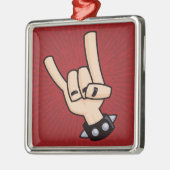 Heavy Metal Devil Horns Metalen Ornament (Links)