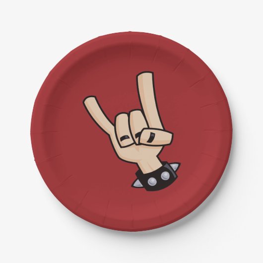 Heavy Metal Devil Horns Papieren Bordje (Voorkant)