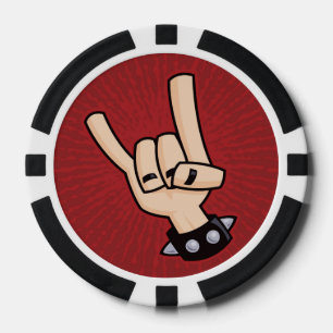Heavy Metal Devil Horns Poker Chips