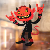 Heavy Metal Devil Raamsticker (Vel 2)