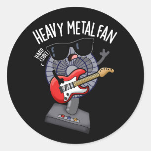 Heavy Metal Fan Grappige Muziek Pun Dark BG Ronde Sticker