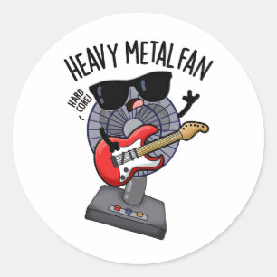 Heavy metal fan grappige muziek woordspeling ronde sticker