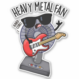 Heavy metal fan grappige muziek woordspeling sticker