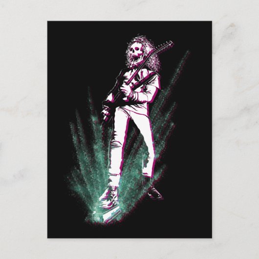 Heavy Metal Guitar Player Briefkaart (Voorkant)
