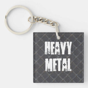 Heavy Metal Iron Metal diamantpatroon textuur Sleutelhanger