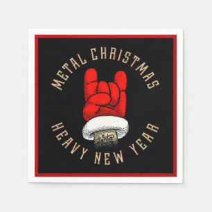 Heavy Metal Kerstmis Napkins Servet