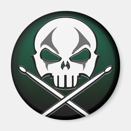 Heavy Metal Magnet Rock & Roll Drummer Magnets Magneet (Voorkant)