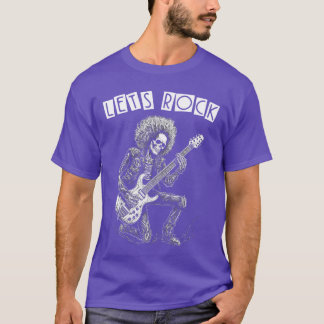 Heavy Metal Punk Rock N Roll Lets Rock Skeleton Gu T-shirt