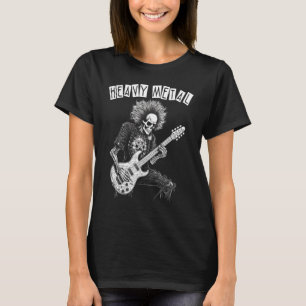 Heavy Metal Punk Rock N Roll Skelet Spelen Guit T-shirt