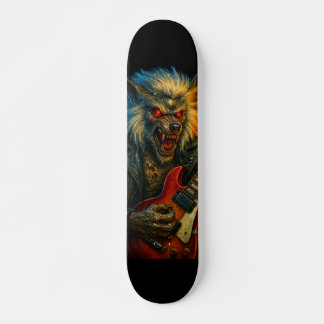 Heavy-Metal Wolve speelt gitaar Skateboard