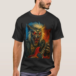 Heavy-Metal Wolve speelt gitaar T-shirt