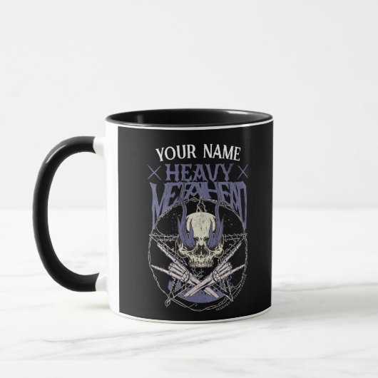 Heavy Metalhead Skull in Blue Flams Mok (Links)