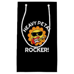 Heavy Petal Rocker Funny Flower Pun Dark BG Klein Cadeauzakje