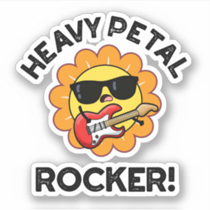 Heavy Petal Rocker Funny Flower Pun Sticker