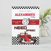 Heb 5 Snel Rood Race Auto Kaart (Staand voorkant)