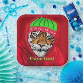 Heb Borden van het wintertijgerpapier van de Fun Papieren Bordje (Feest)