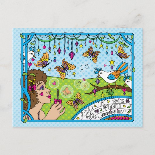 Heb een afspeelbare fantasie_ briefkaart (Voorkant)